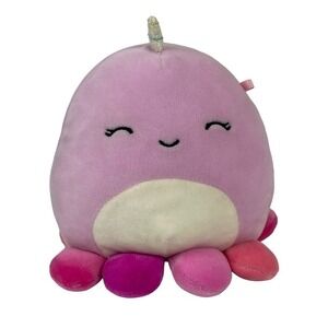 Squishmallows Davina The Octopus Sleepy Eye Plush Toy Pink 5" Octicorn Unicorn